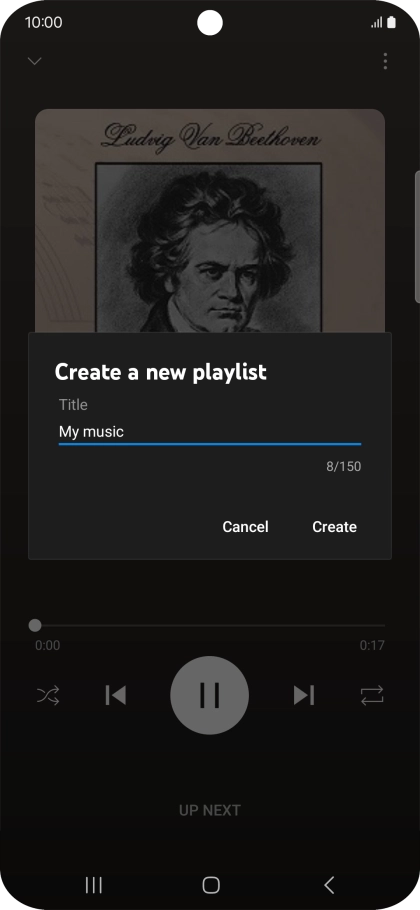 Key in a name for the playlist and press Create.