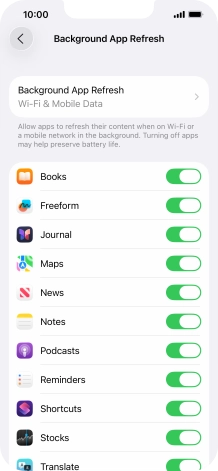 Press Background App Refresh. Press Background App Refresh.