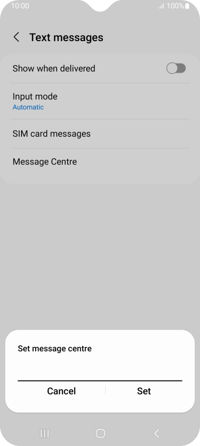 Key in +447785016005 and press Set.