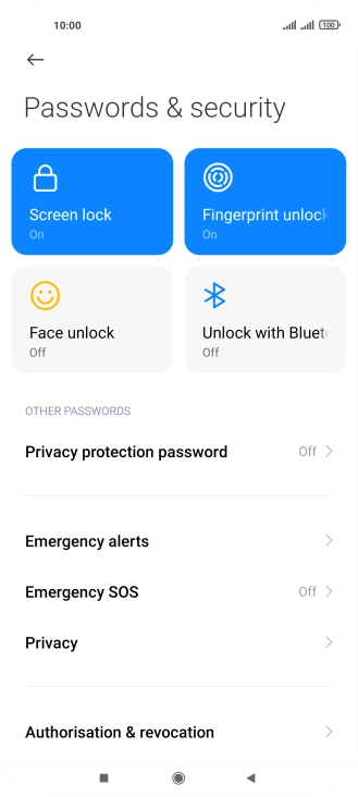 Press Screen lock.