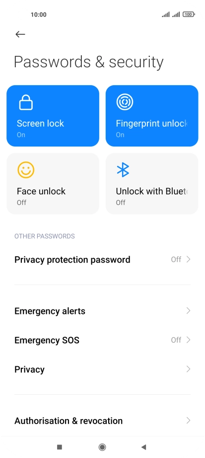 Press Screen lock.
