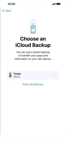 Press the required backup and your phone restores the content of the selected backup. Subsequently, follow the instructions on the screen to set up your phone and prepare it for use. Press the required backup and your phone restores the content of the selected backup. Subsequently, follow the instructions on the screen to set up your phone and prepare it for use.