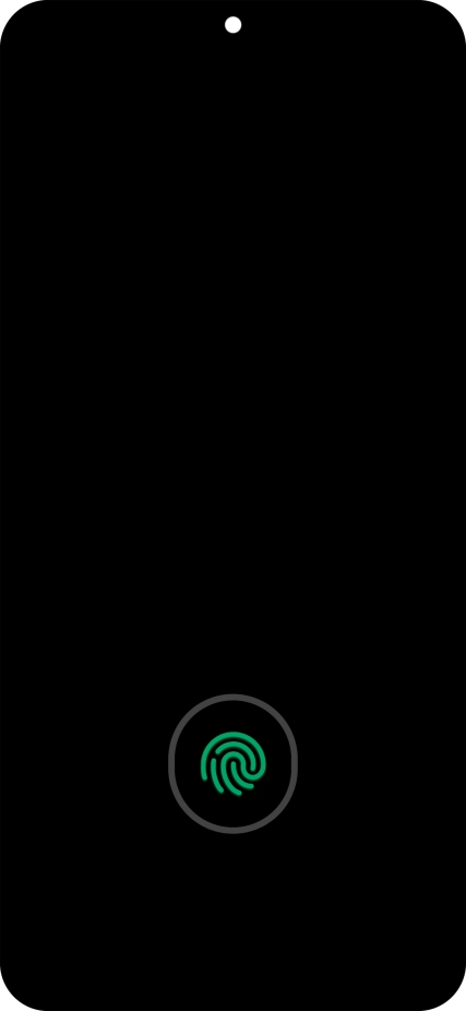 Place your finger on the fingerprint sensor to unlock your phone.