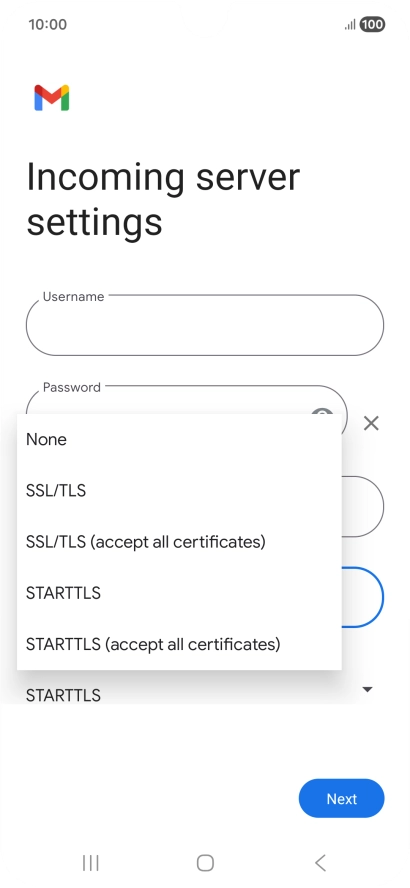 Press SSL/TLS.