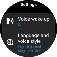 Press Language and voice style. Press Language and voice style.