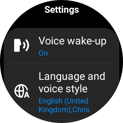 Press Language and voice style. Press Language and voice style.