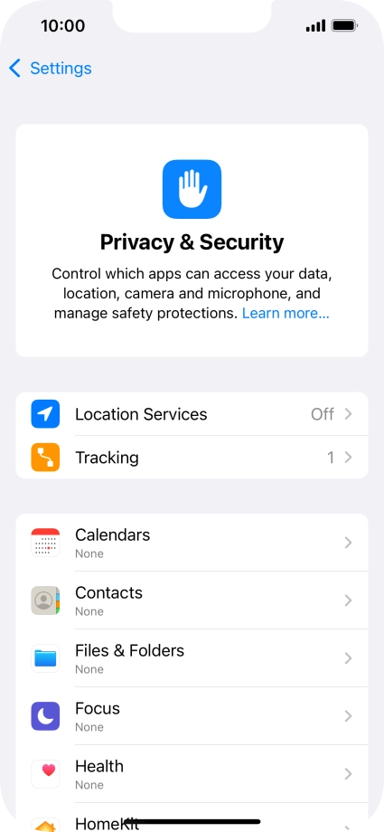 Press Location Services.