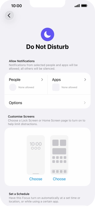 Press People and follow the instructions on the screen to select which contacts you would like to receive calls and notifications from when Do Not Disturb is turned on.
