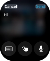 Press the microphone icon and record the message. Press the microphone icon and record the message.