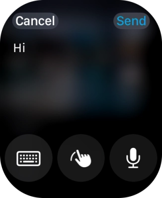 Press the microphone icon and record the message. Press the microphone icon and record the message.