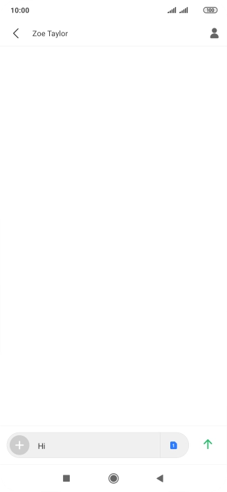 Press the send icon when you've finished your text message. Press the send icon when you've finished your text message.