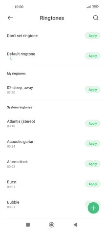 Press Apply next to the required ring tone.