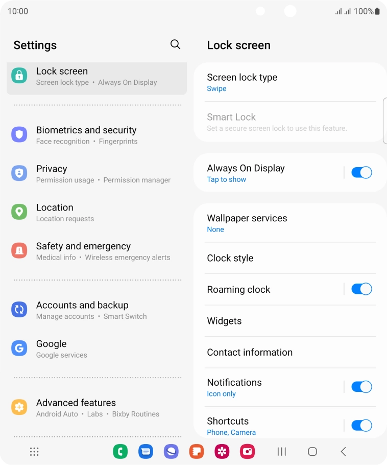 Press Screen lock type. Press Screen lock type.