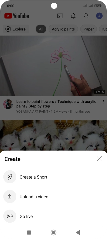 Press Upload a video.