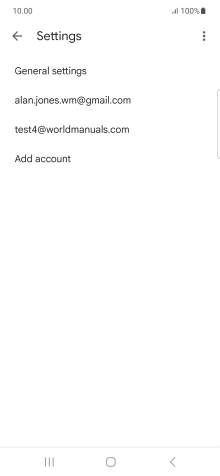 Press the required email account. Press the required email account.