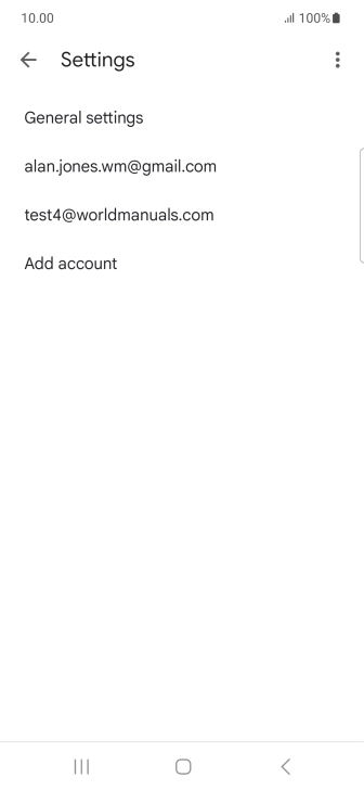 Press the required email account. Press the required email account.