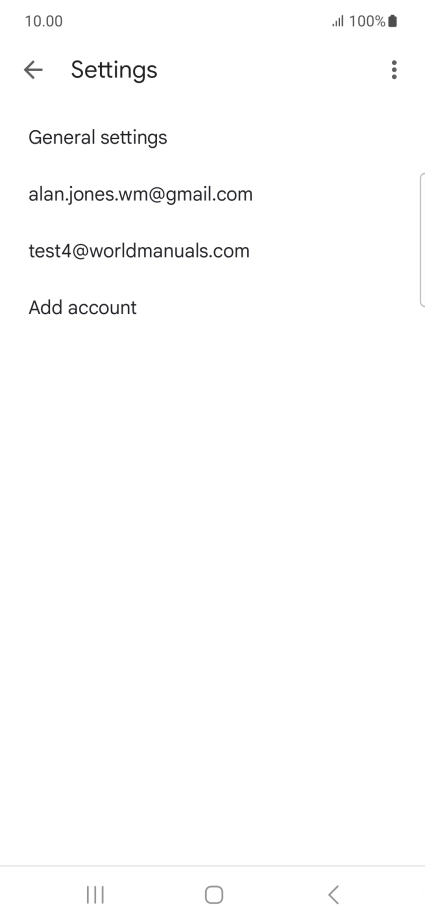Press the required email account. Press the required email account.