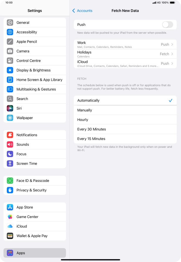 If you turn off the function, press the required setting.