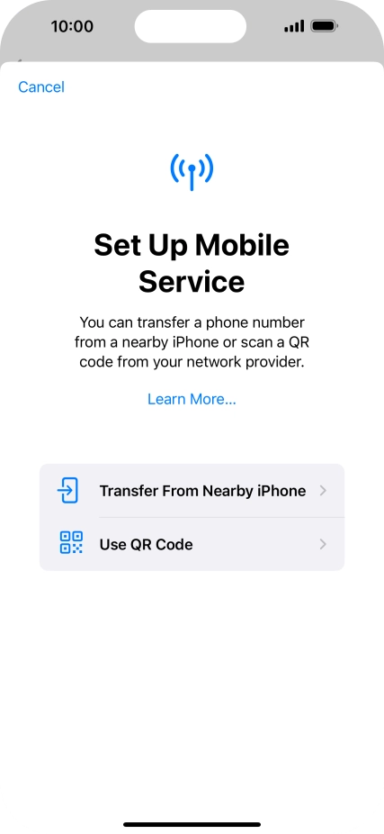 Press Use QR Code.