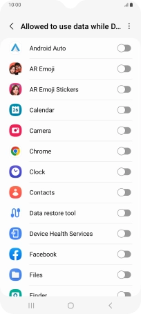Press the indicators next to the required apps to turn the function on or off. Press the indicators next to the required apps to turn the function on or off.