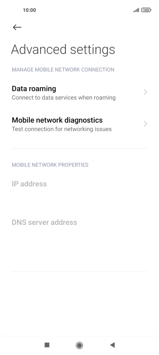 Press Data roaming.