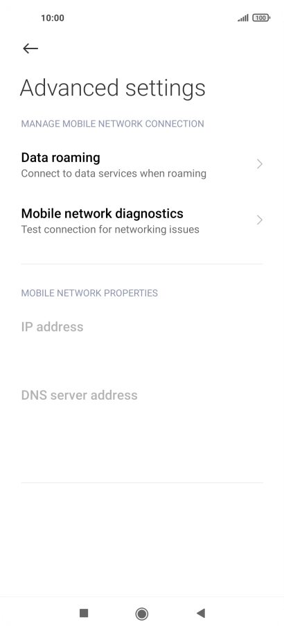 Press Data roaming.