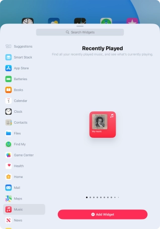 Press Add Widget.