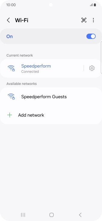 Press the settings icon next to the Wi-Fi network you're connected to.