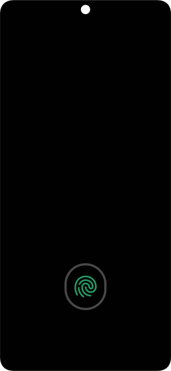 Place your finger on the fingerprint sensor to unlock your phone.