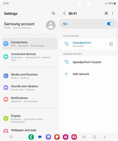 Press the settings icon next to the Wi-Fi network you're connected to.