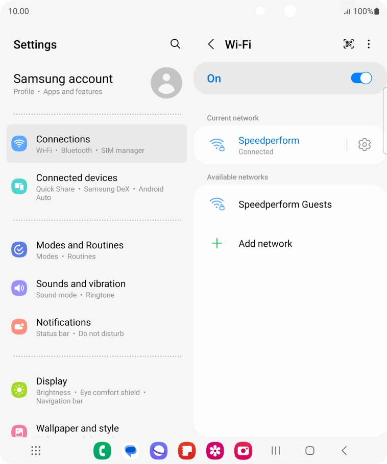 Press the settings icon next to the Wi-Fi network you're connected to.