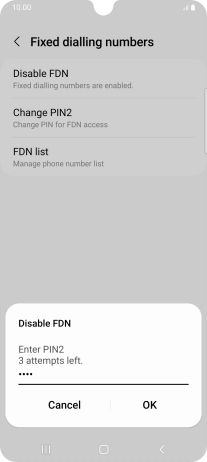 Key in your PIN2 and press OK. The default PIN2 is 1111. Key in your PIN2 and press OK. The default PIN2 is 1111.