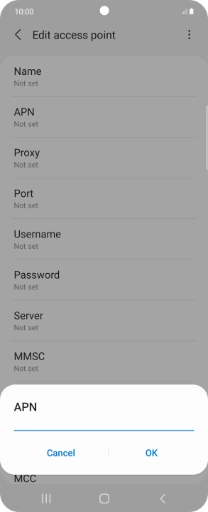 Key in wap.vodafone.co.uk and press OK.