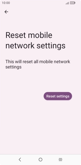 Press Reset settings. Press Reset settings.