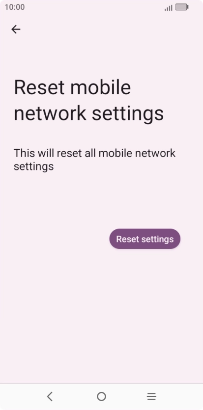 Press Reset settings. Press Reset settings.