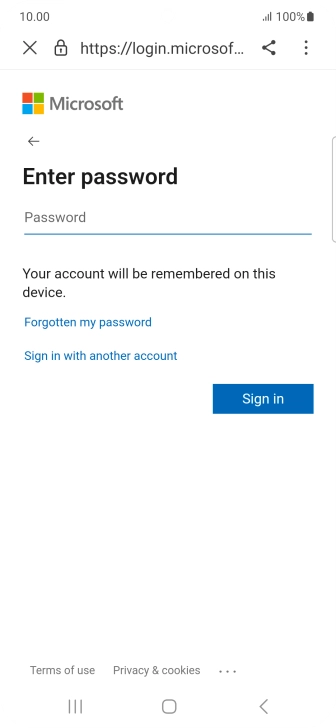 Press Password and key in the password for your email account. Press Password and key in the password for your email account.