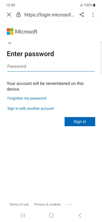 Press Password and key in the password for your email account. Press Password and key in the password for your email account.