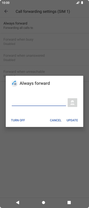 Press TURN OFF.