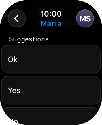 Press the required quick reply.