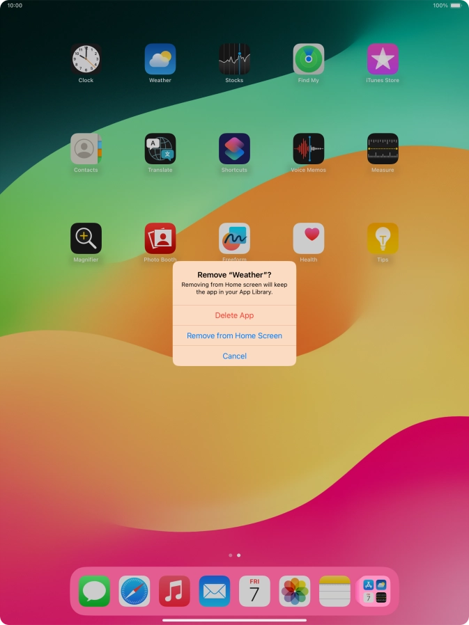 Press Delete App.