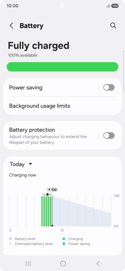 Press Battery protection. Press Battery protection.