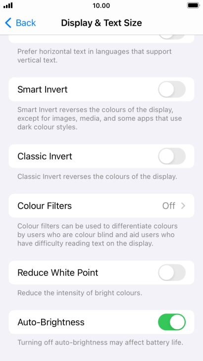 Press the indicator next to 