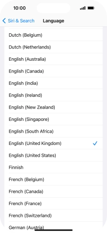 Press the required language. Press the required language.