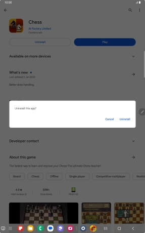 Press Uninstall.