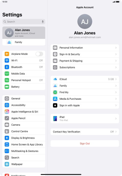 Press iCloud.