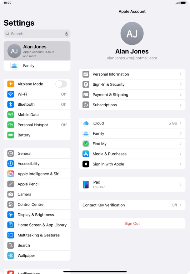 Press iCloud.