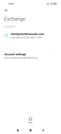 Press the required email account. Press the required email account.