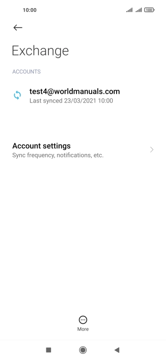 Press the required email account. Press the required email account.