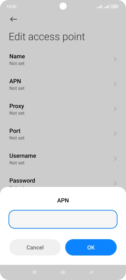 Key in wap.vodafone.co.uk and press OK.