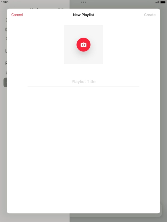 Press the text input field and key in a name for the playlist.